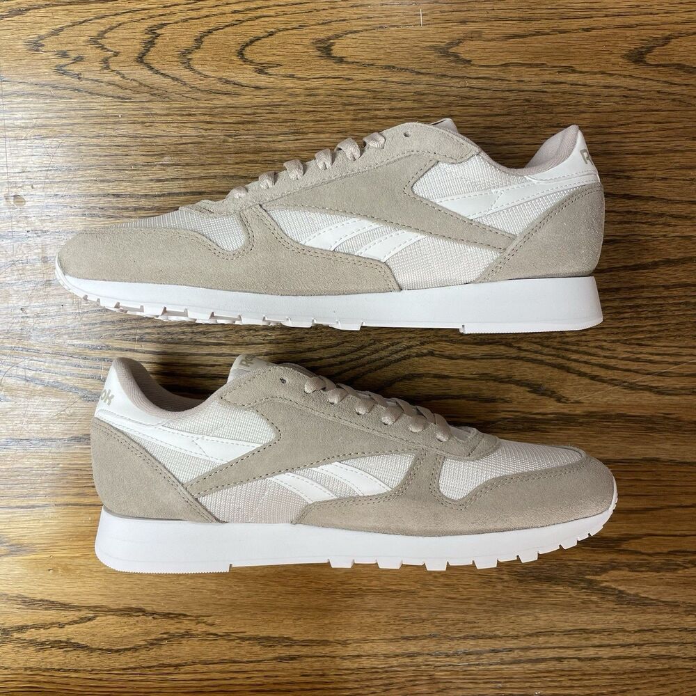 Reebok Classic Leather Shoes Men Size 11.5 Tan Oat Alabas Chalk Casual NEW - Picture 3 of 7